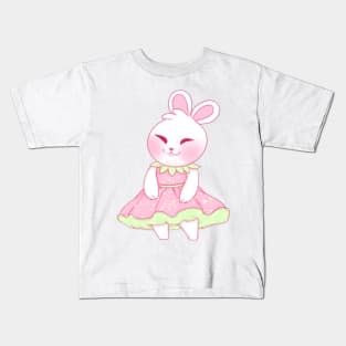 Strawberry dress bunny Kids T-Shirt